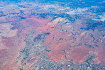 Aerial view of some rural desert area