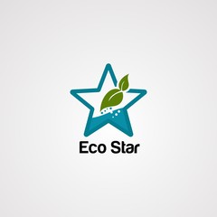 eco star logo vector, icon, element, and template