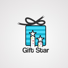 gift star logo vector, icon, element, and template