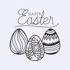 happy easter card with eggs painted