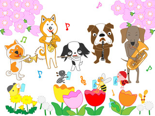 犬と昆虫たちの春のコンサート