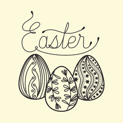 happy easter card with eggs painted