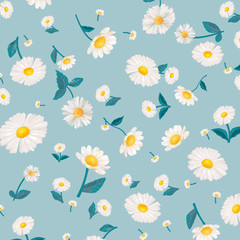 Fototapeta na wymiar Daisy patterned wallpaper