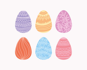 set of eggs painted easter icons