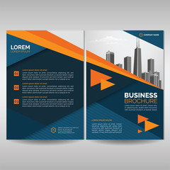 Business brochure cover template with orange details