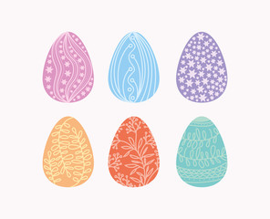 Fototapeta premium set of eggs painted easter icons