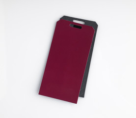 two price tags isolated on white background, red and black