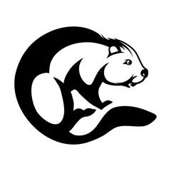 beaver logo design in circle © avtorpainter