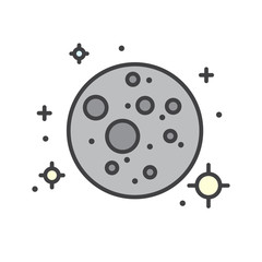 Moon color icon on white background for graphic and web design, Modern simple vector sign. Internet concept. Trendy symbol for website design web button or mobile app