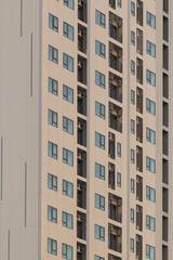 The windows of condominiums arrange as beautiful pattern