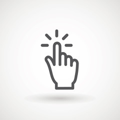 Hand clicking icon, click stock vector illustration flat design Clicking finger icon, hand pointer.