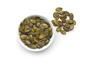 Peeled pumpkin seeds.