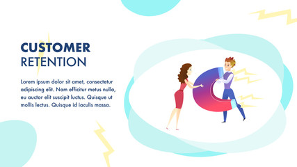 Customer Retention Website Vector Flat Template