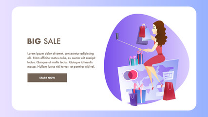 Online Shopping Website Element Vector Template
