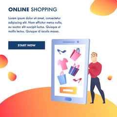 Online Shopping Website Element Vector Template