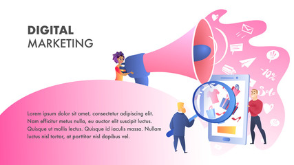 Digital Marketing Website Vector Color Template