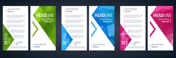 Triangle background layouts design template set