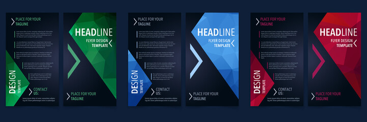 Triangle background layouts design template set