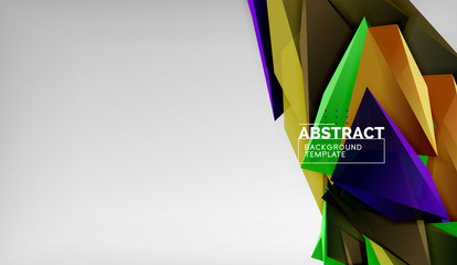 3d triangle geometric background design, modern poster template