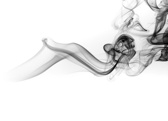 Obraz na płótnie Canvas Black smoke on white background. abstract art, movement of smoke fire design