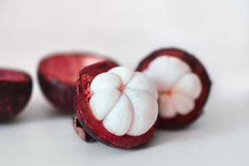 Mangosteen on white background