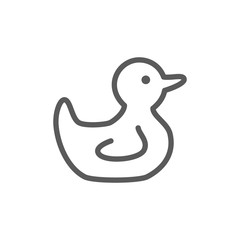 Rubber duck line icon.