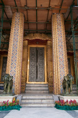 Bangkok Thailand, entrance to the circular courtyard at Wat Ratchabophit