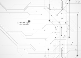 Abstract background with technology circuit board texture. Electronic motherboard illustration. Communication and engineering concept. Vector illustration