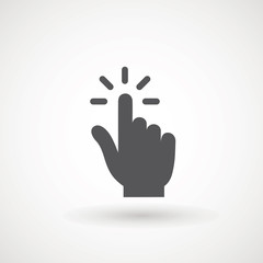 Hand clicking icon, click stock vector illustration flat design Clicking finger icon, hand pointer.