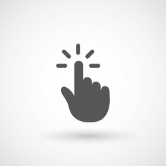 Hand clicking icon, click stock vector illustration flat design Clicking finger icon, hand pointer.