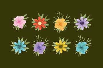 Obraz na płótnie Canvas set of spring flowers