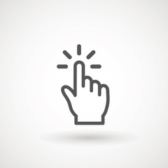 Obraz premium Hand clicking icon, click stock vector illustration flat design Clicking finger icon, hand pointer.