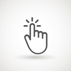 Hand clicking icon, click stock vector illustration flat design Clicking finger icon, hand pointer.