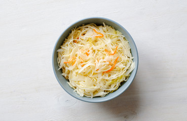 Bowl of chopped cabbage and carrot