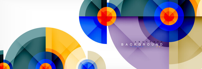 Round circles and triangles abstract background