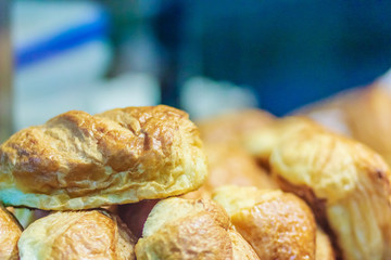 Loaf of breads for sale in the fast food shop