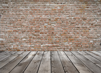 old room with brick wall