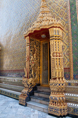 Bangkok Thailand,ornate doorway in the circular courtyard at Wat Ratchabophit