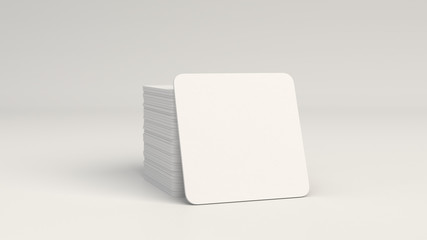 Mockup of blank white square beer coasters - 248792465