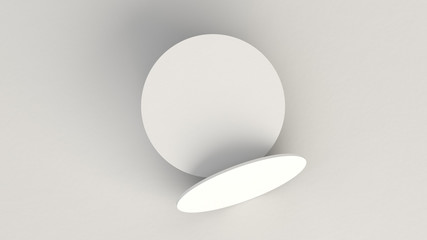 Mockup of blank white round beer coasters