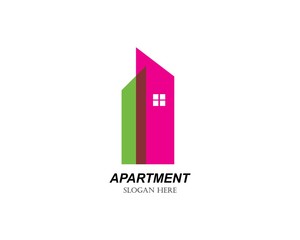 real estate modern city building vector template