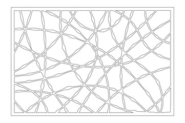 Set decorative card for cutting. Drop line pattern. Laser cut panel. Ratio 2:3. Vector illustration.