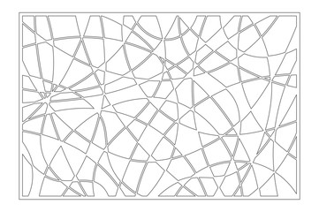 Set decorative card for cutting. Mosaic line pattern. Laser cut panel. Ratio 2:3. Vector illustration.
