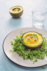 Breakfast/Brunch : Baked eggs in avocado.