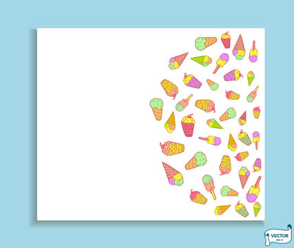 Card with the image of ice cream.