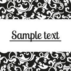 Ornamental frame template, black and white postcard.