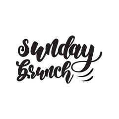 Sunday brunch lettering design. Vector illustration.