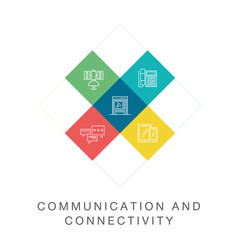COMMUNICATION AND CONNECTIVITY ICON SET