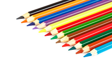 Colored pencils isolated on a white background.