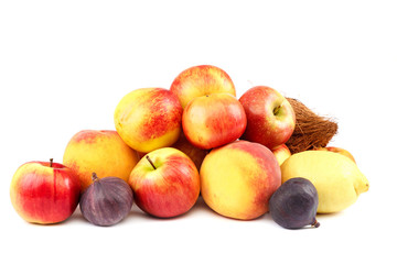 Fresh fruits isolated on a white background.